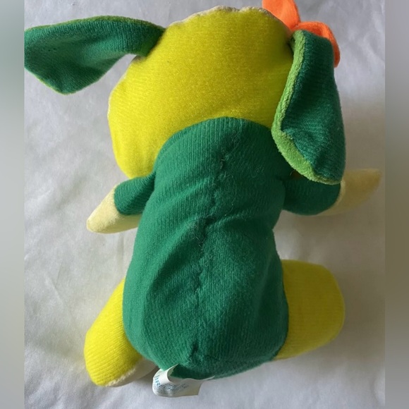 Vintage Pink Green plush Dog DAN BRECHNER cartoon toy Orange Bow - Picture 6 of 6